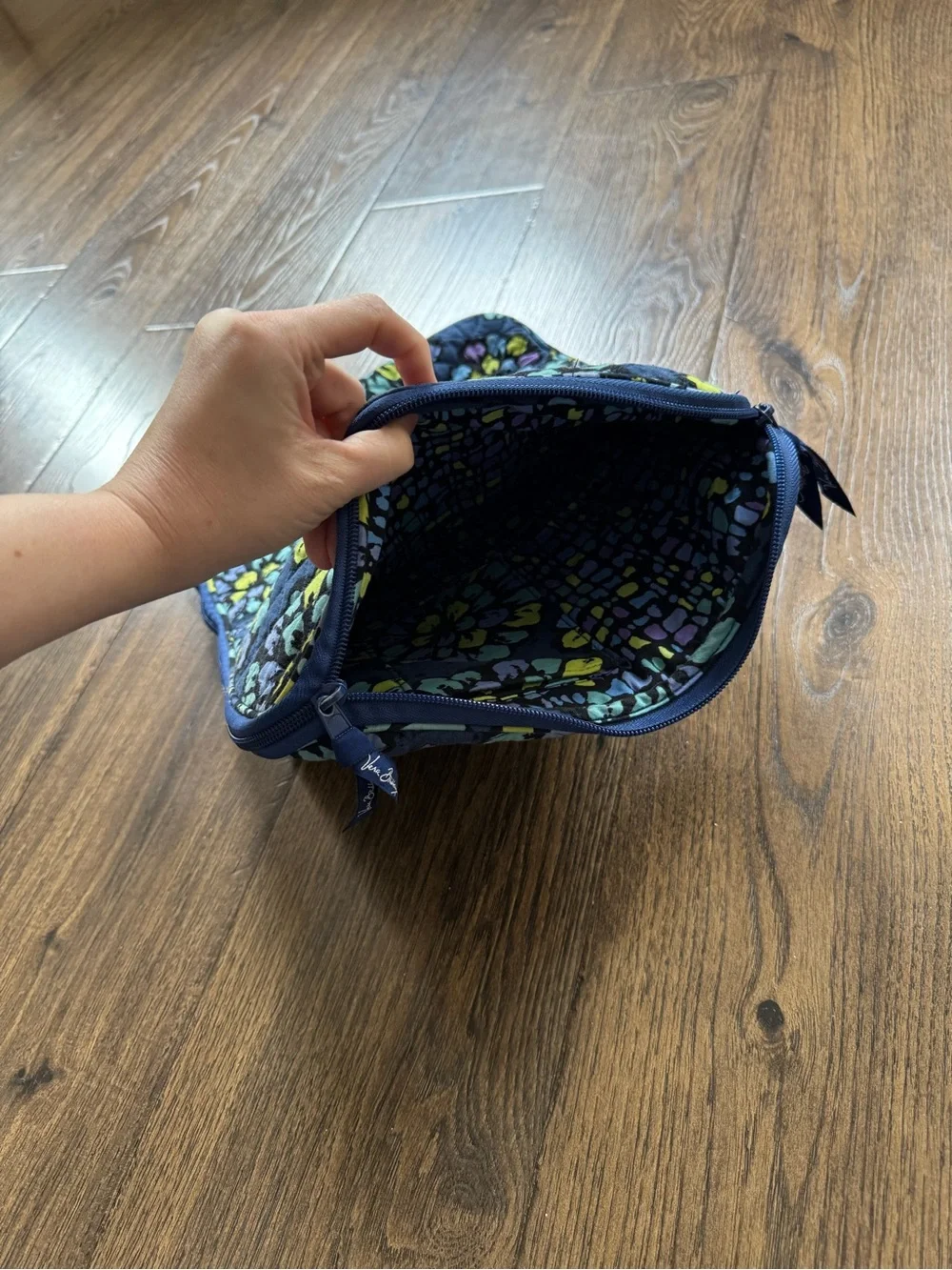 Vera Bradley Navy Floral Quilted Laptop Sleeve